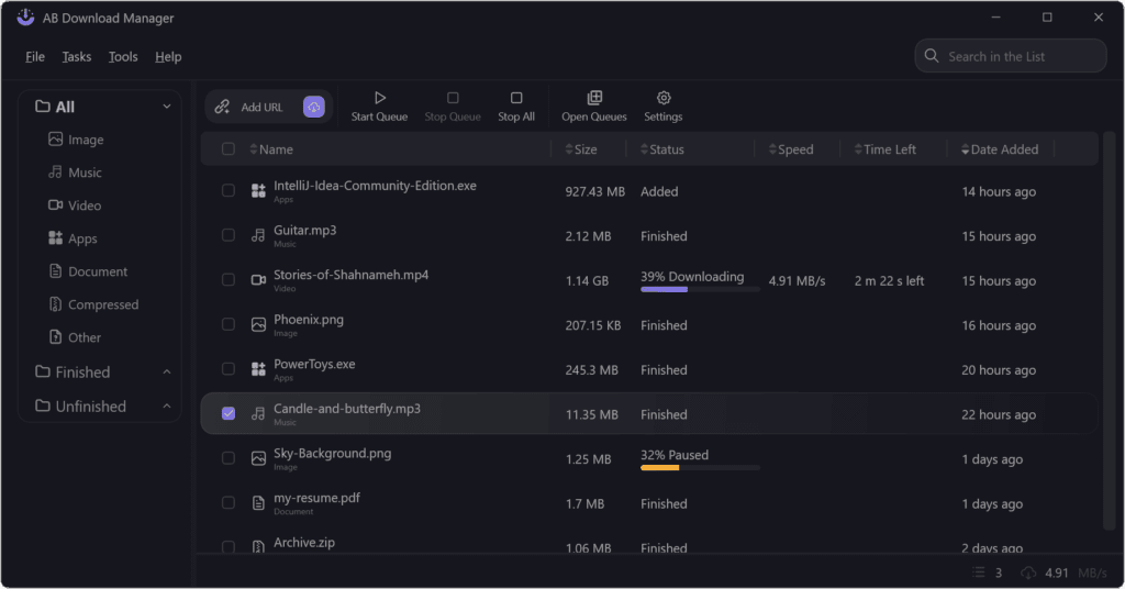 Windows AB Download Manager 下载管理器_v1.1.0